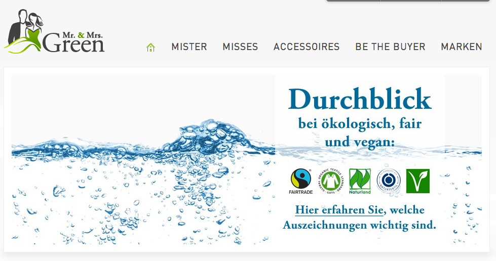 Online-Shop für ökofaire und teilweise vegane Kleidung: Mr. & Mrs. Green