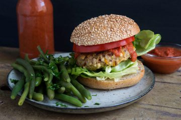 Veganer Burger für unseren Healths’Kitchen-Tag!