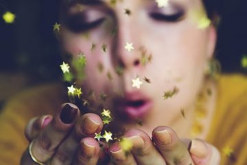 Mädchen Glitzer Sterne