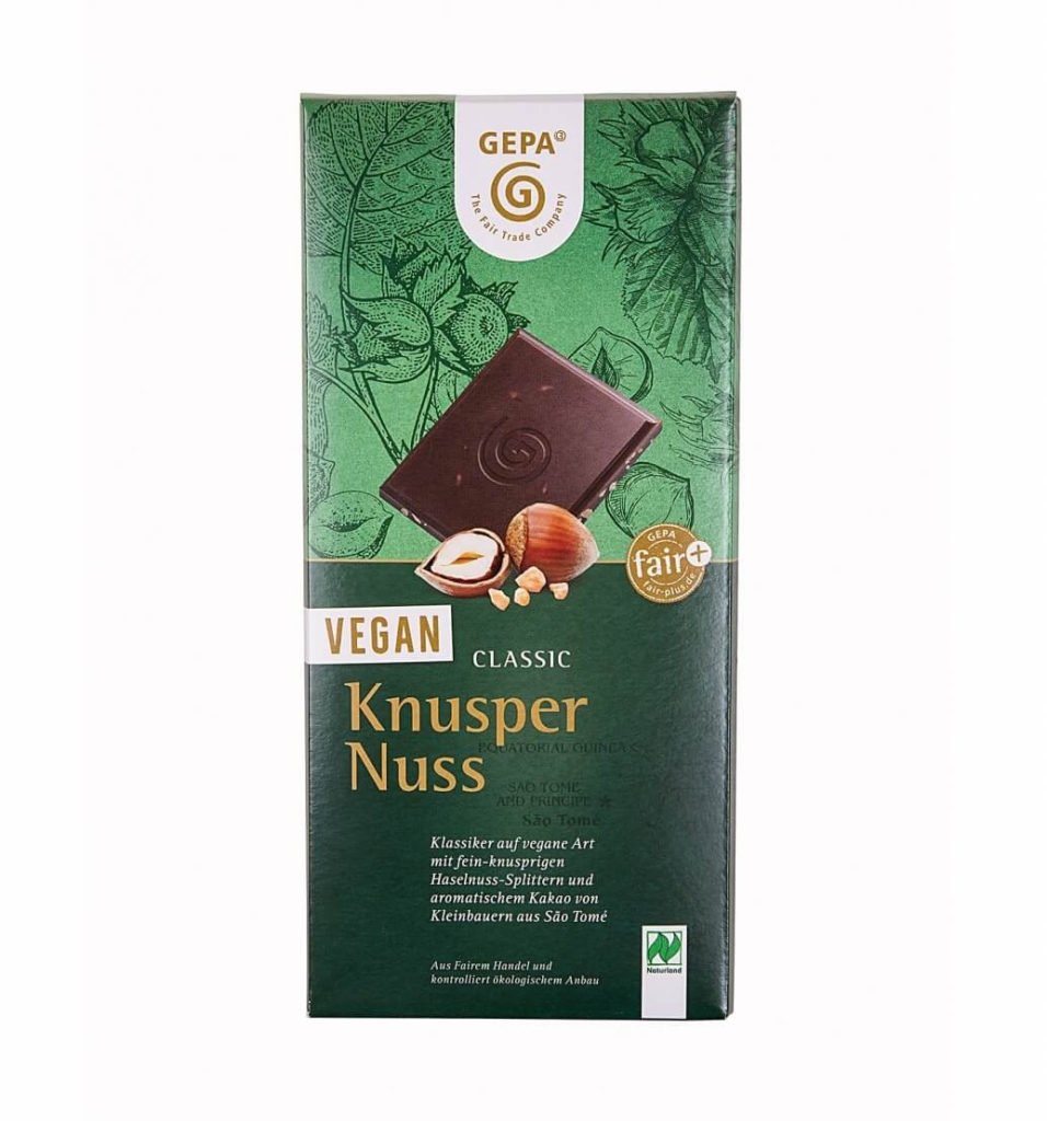 Vegane Schokolade mit Nuss von Gepa