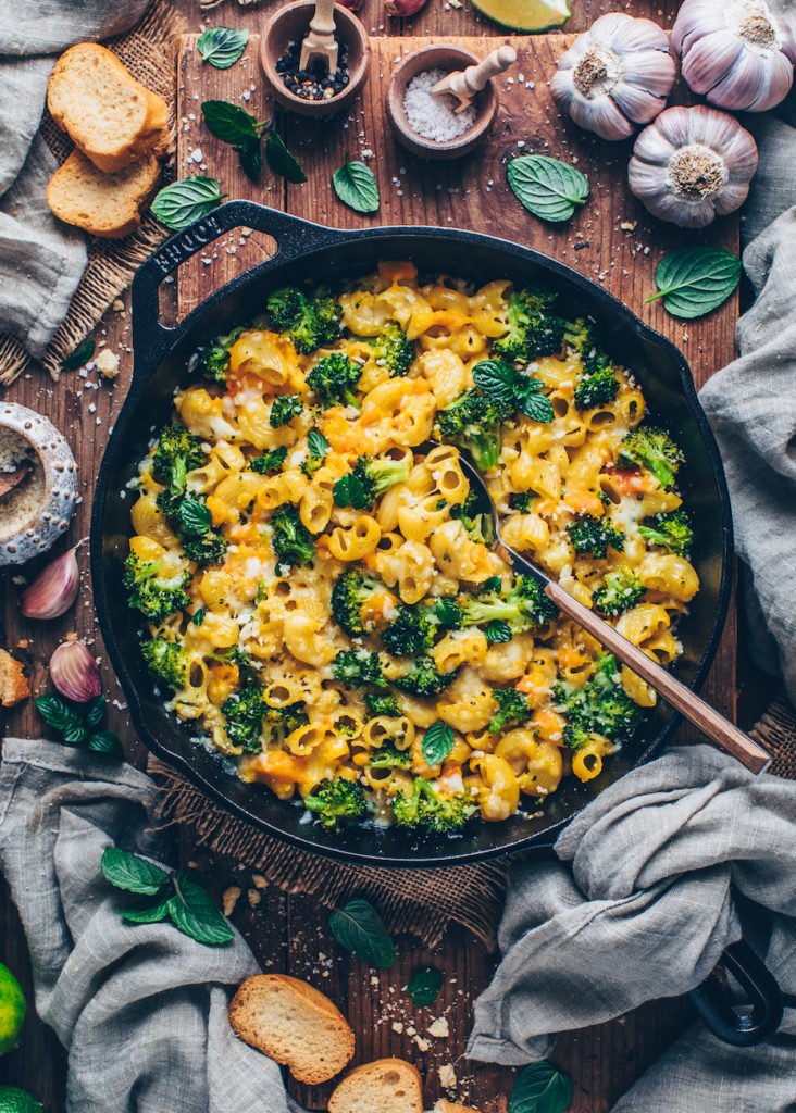 Veganer Brokkoli Nudelauflauf