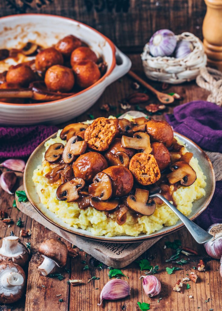 Vegane Kichererbsen Bällchen Kartoffelpüree
veganes Weihnachtsmenü