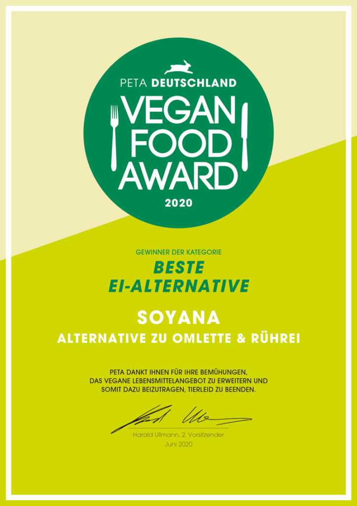 vegan food award 2020 für vegane ei-alternative von soyana