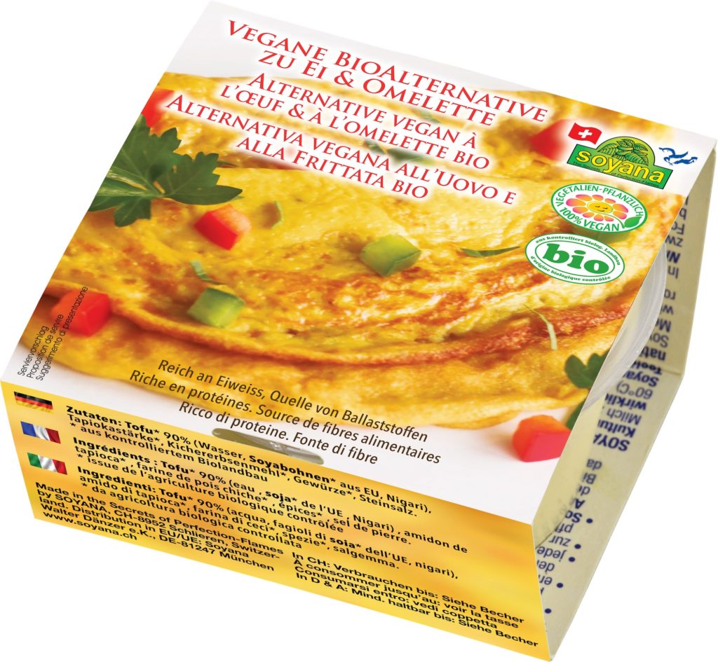 Vegane Bio-Alternative zu Ei & Omelette von Soyana