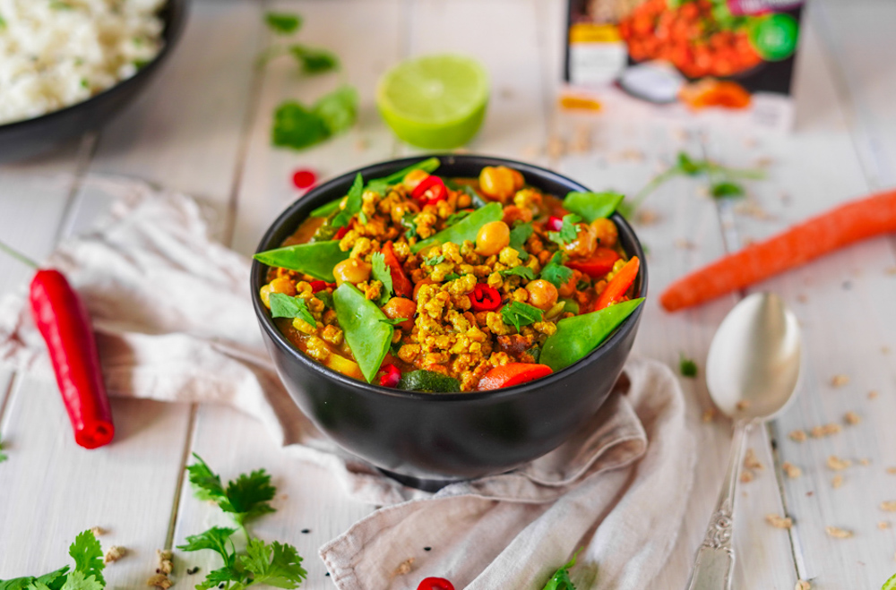 Veganes Thai-Curry mit Sonnenblumen-Hack