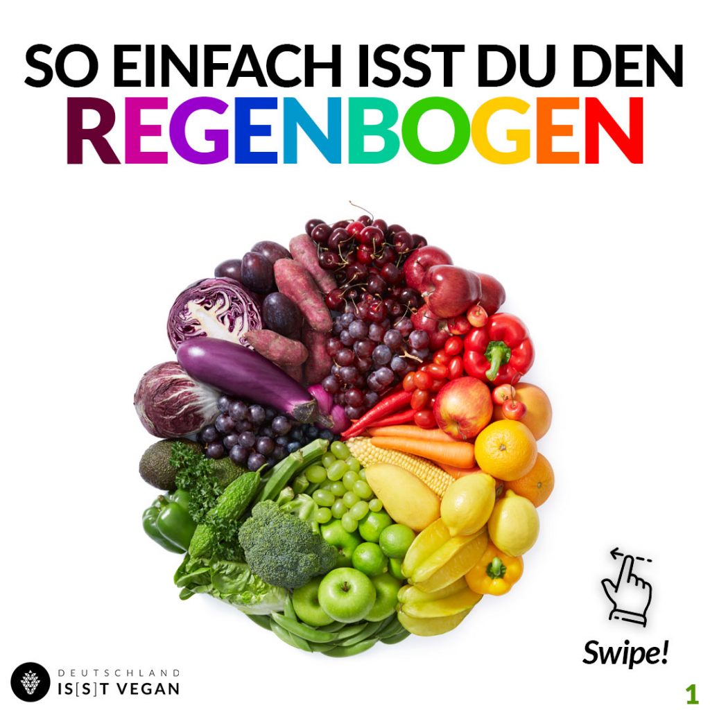 Essen nach dem Regenbogenprinzip vegan