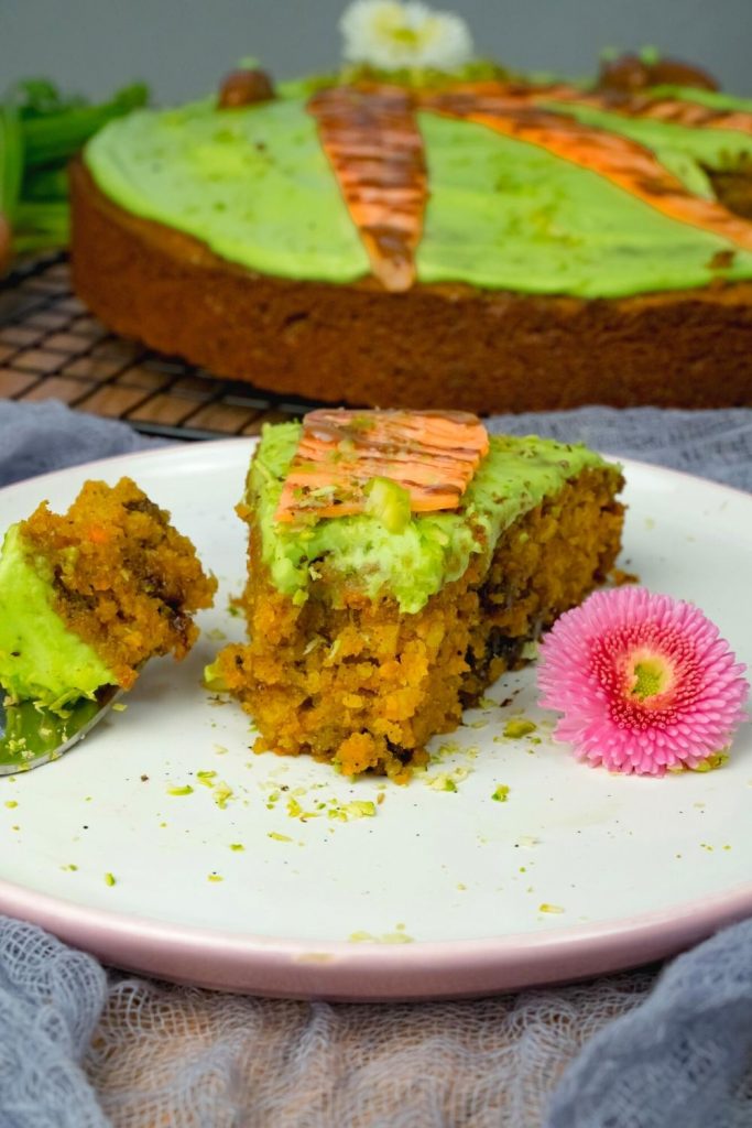 Veganer Karottenkuchen, Möhrenkuchen ohne Ei Butter und Milch