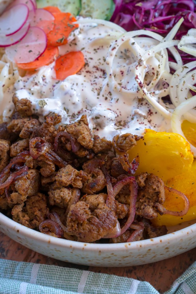 Vegane Döner Bowl - proteinreicher Döner Kebab