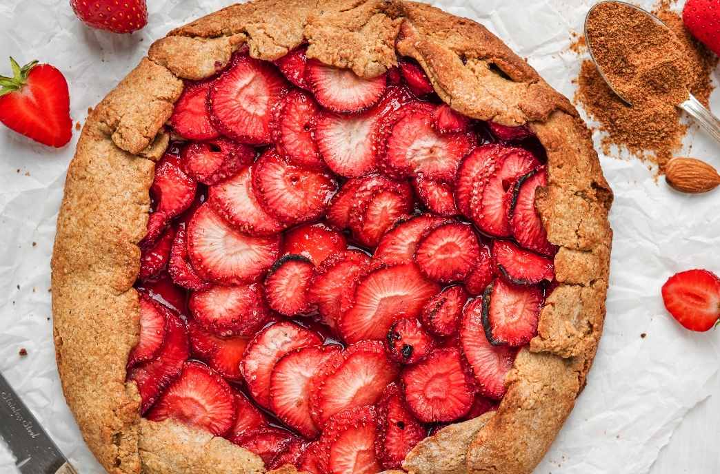 Veganes Sommerdessert: Erdbeer-Galette