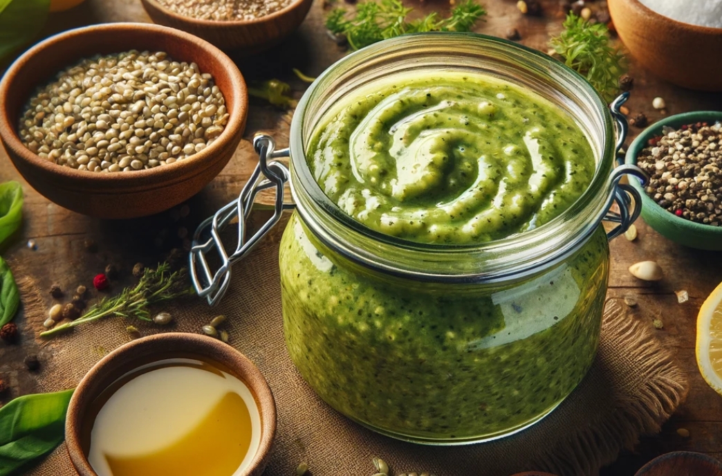 Cremiges & veganes Hanf-Knoblauchdressing (ohne Öl)