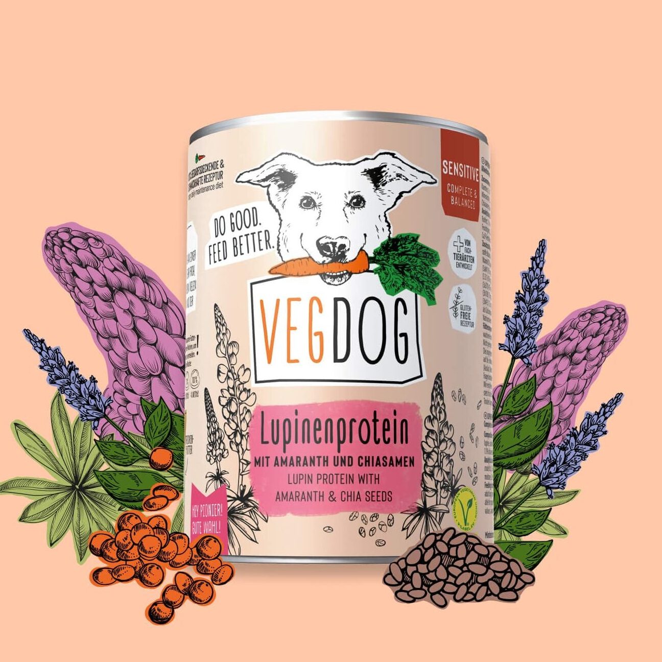 Veganes Hundefutter und Snacks von VEGDOG