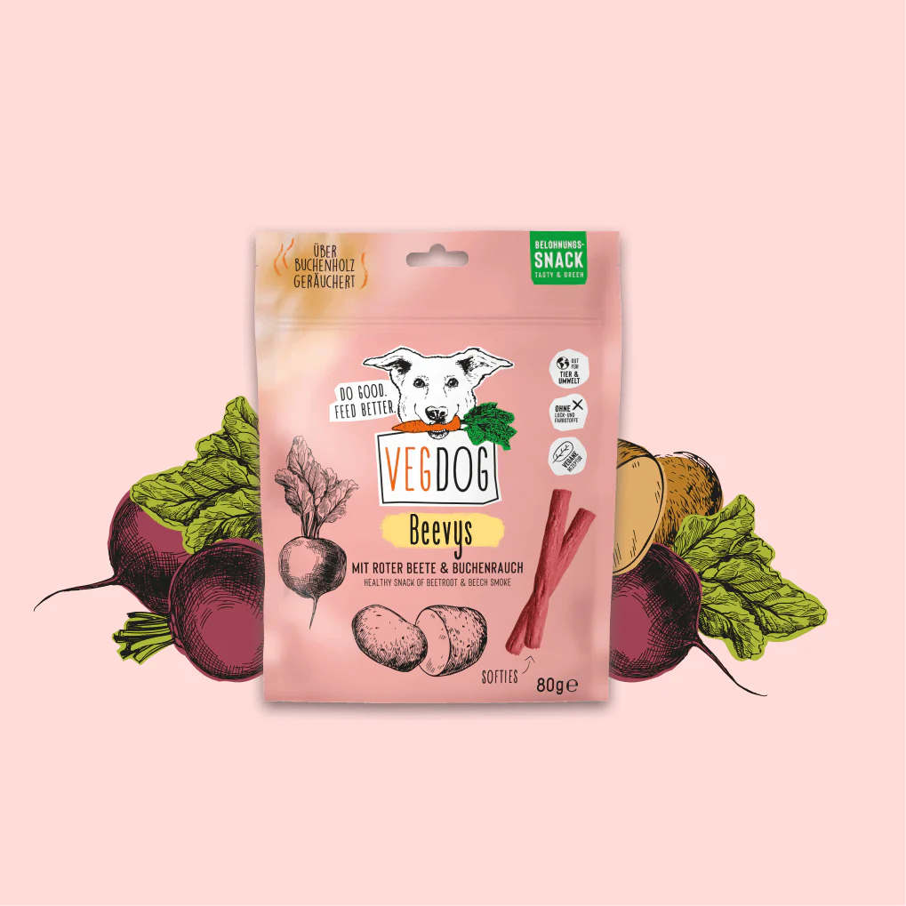 Veganes Hundefutter und Snacks von VEGDOG