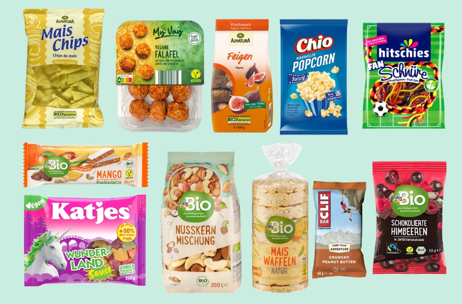 Vegane Snacks aus dem Supermarkt im Überblick