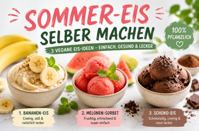 Veganes Sommer-Eis selber machen: 3 einfache Rezepte