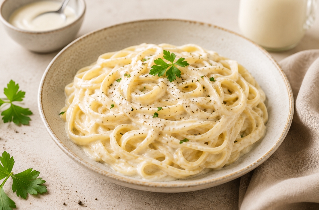 Vegane Sahnesoße ohne Sahne – cremiges Rezept mit Cashews