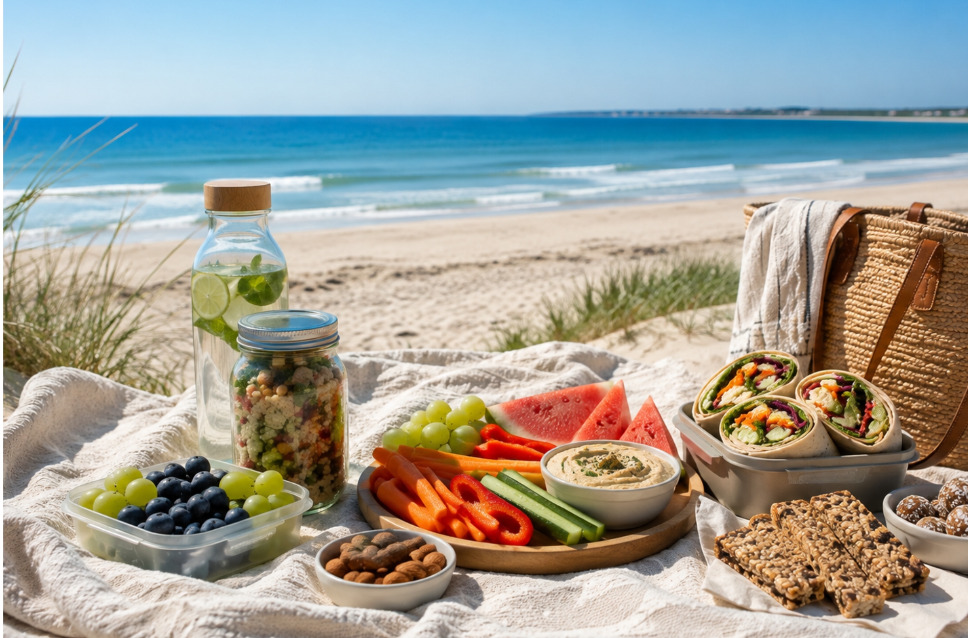 Veganes Strandpicknick leicht gemacht: