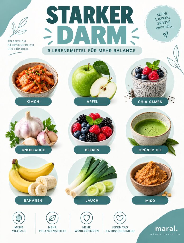 Starker Darm: 9 pflanzliche Lebensmittel für deine Darmgesundheit