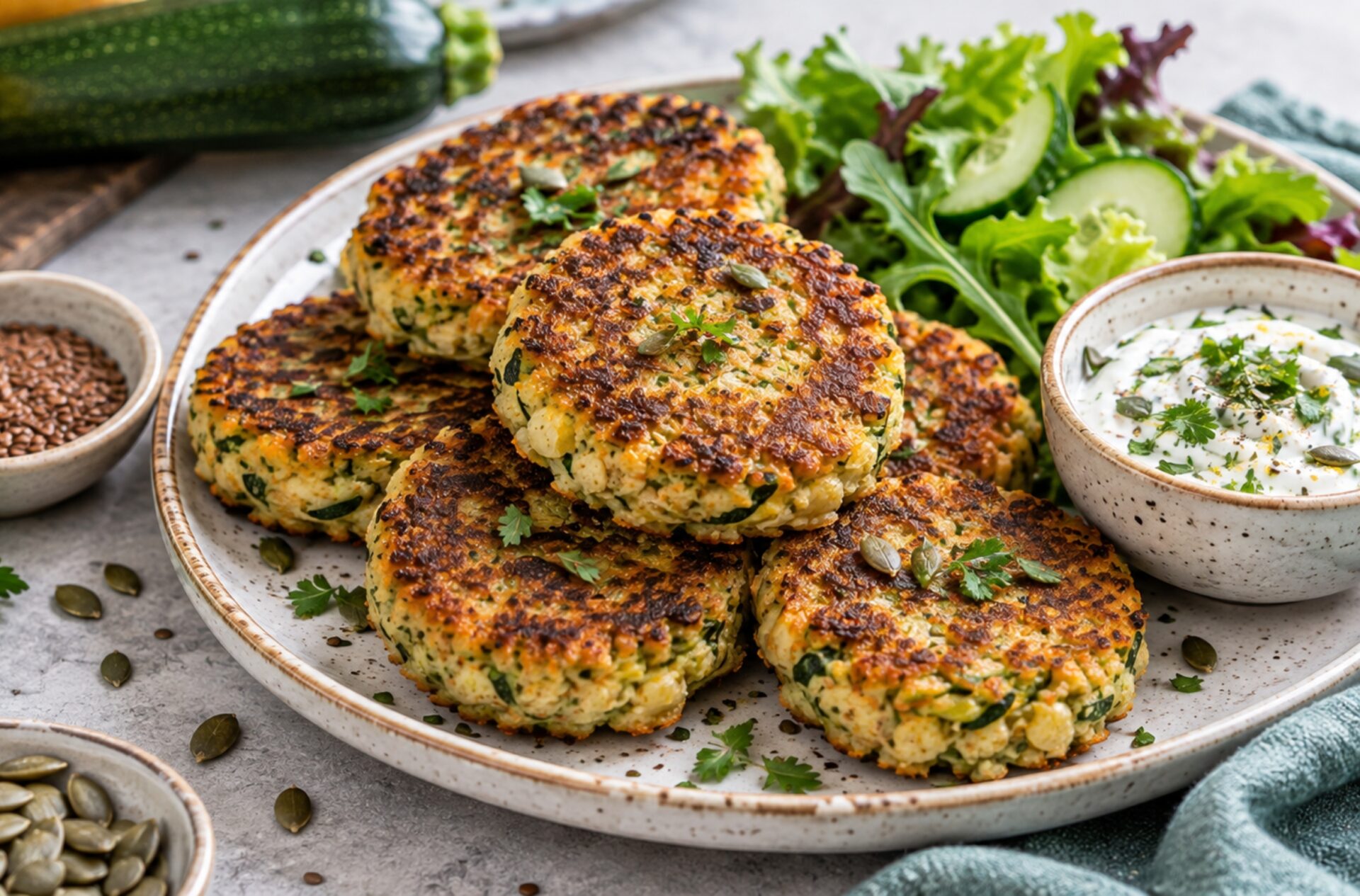 Kartoffel-Zucchini-Bratlinge: vegan & knusprig ohne Ei