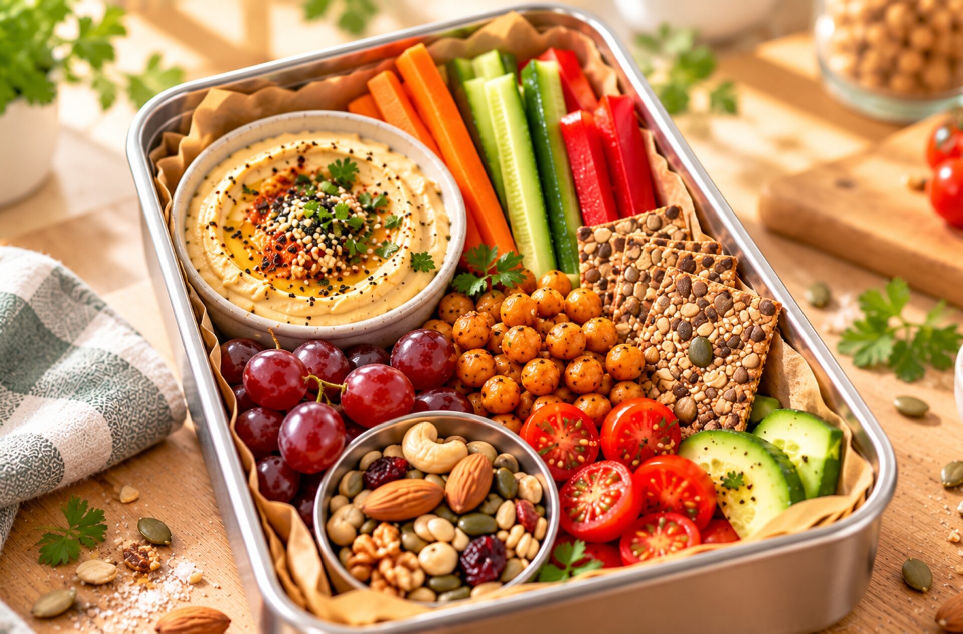 Vegane Snackbox Ideen für unterwegs