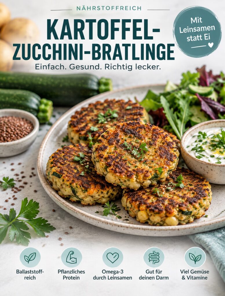 Kartoffel-Zucchini-Bratlinge: vegan & knusprig ohne Ei