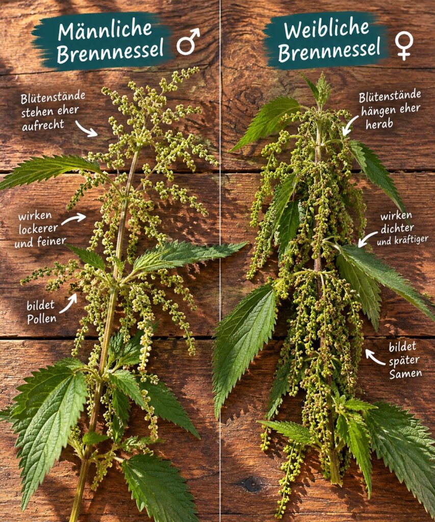 Brennnesselsamen sammeln, richtig erkennen und verwenden: Erfahre mehr über Nährstoffe, Zubereitung und Bio-Brennnesselsamen sowie Brennnessel-Tinktur.