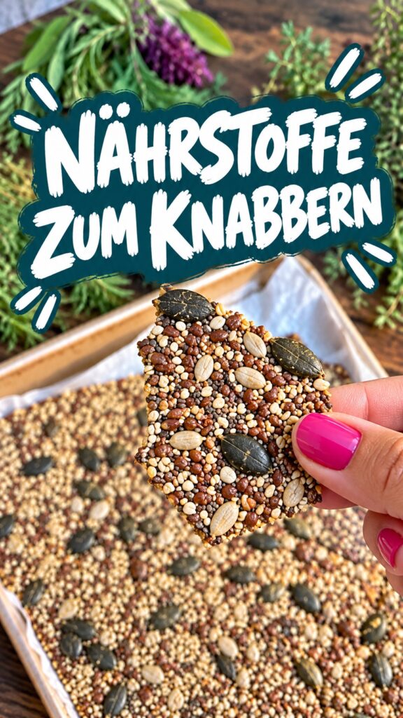 Knusprige Saaten-Cracker mit Chia, Leinsamen, Kürbiskernen und Sesam. Einfaches Rezept für einen nährstoffreichen Snack mit vielen Ballaststoffen.