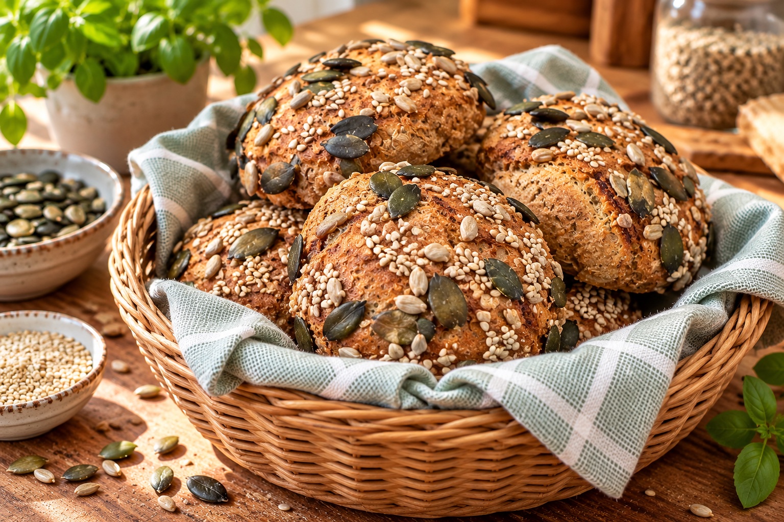 Vegane Quarkbrötchen mit Dinkelvollkornmehl