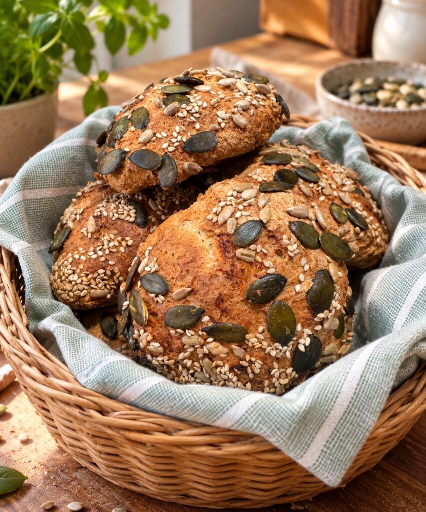 Vegane Quarkbrötchen mit Dinkelvollkornmehl